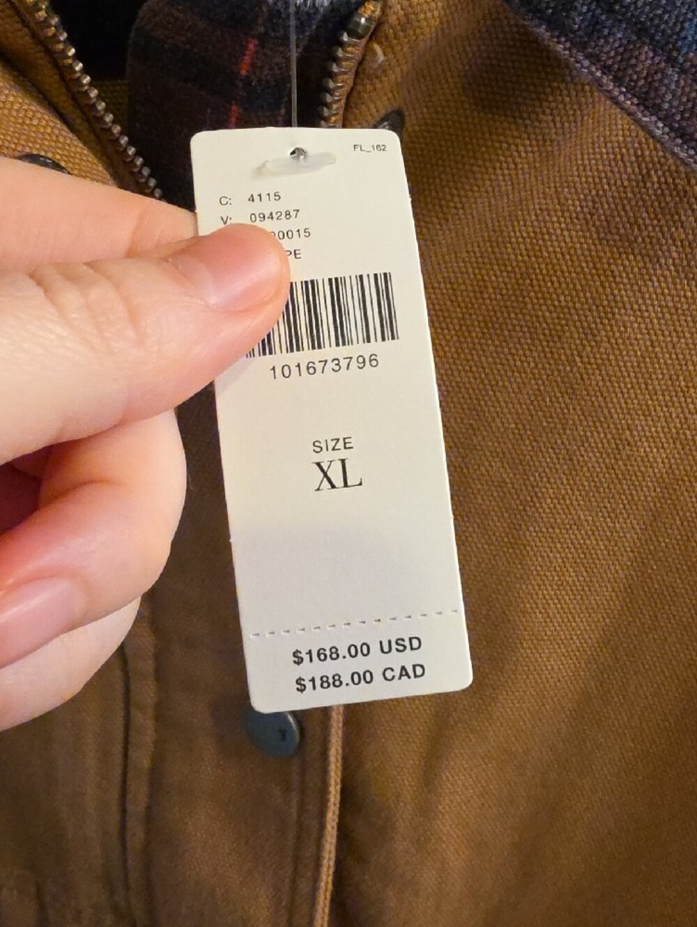 Anthropologie Pilcro The Lexie Cropped Workwear Jacket Plaid Collar Tan NWT XL - Picture 4 of 10